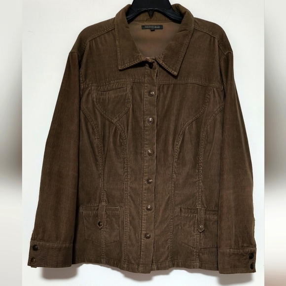 Vtg Women's Olive Green Corduroy Jacket / Size 1X - Picture 1 of 9
